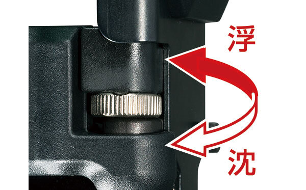 HiKOKI N3604DJの無段階打込み深さ調整部
