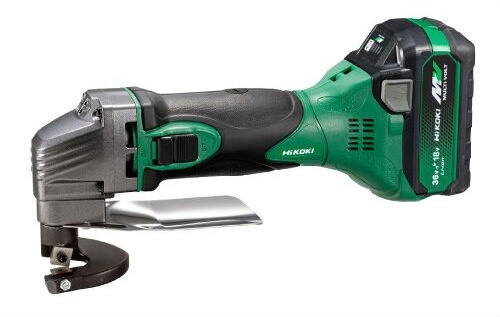HiKOKI CE18DSLコードレスシャーの本体と固定刃・可動刃