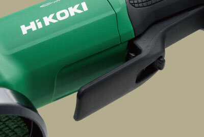HiKOKI G3613DDの握って操作するパドルスイッチ